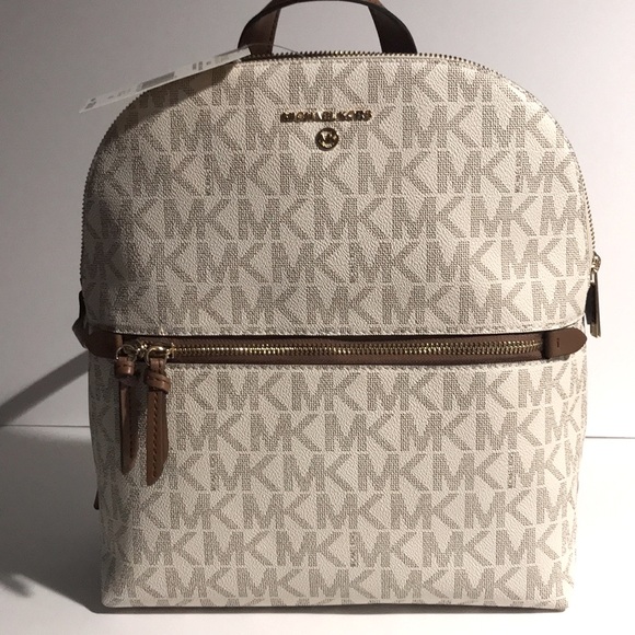 Michael Kors Dallas BackPack Vanilla White Medium Slim Backpack Brand NWT - Picture 2 of 9
